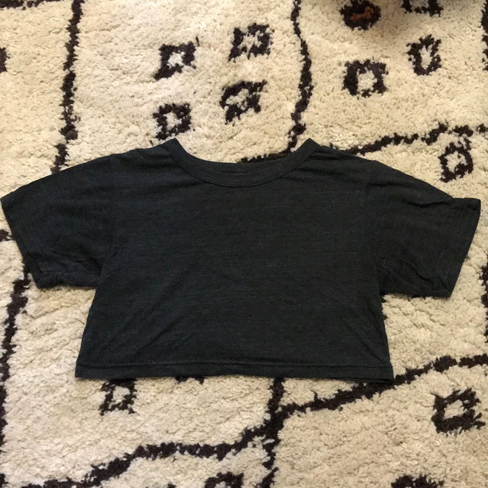 American Apparel crop top black t shirt OS